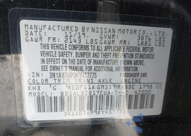 3N1AB7AP9KY457775: 43698455