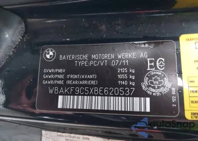 WBAKF9C5XBE620537: 43698456