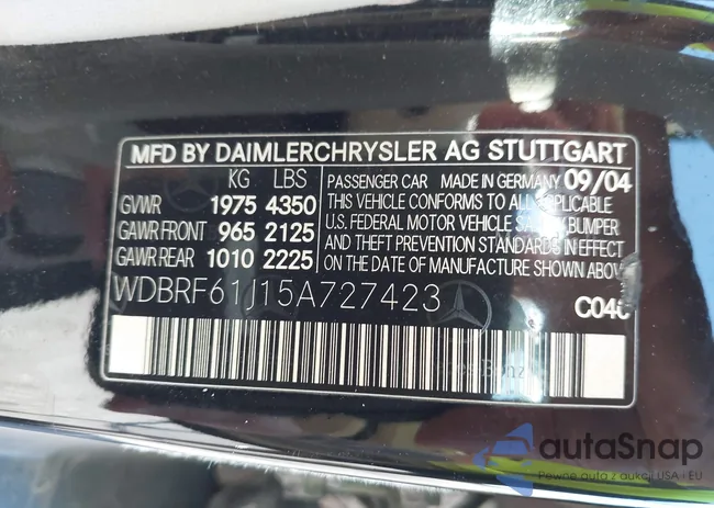 WDBRF61J15A727423: 43698514