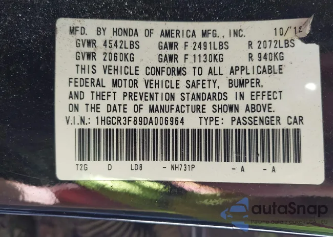 1HGCR3F89DA006964: 43698533