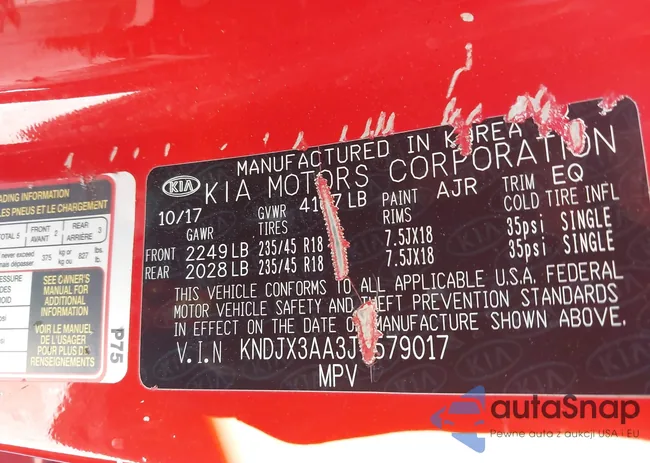 KNDJX3AA3J7579017: 43698592