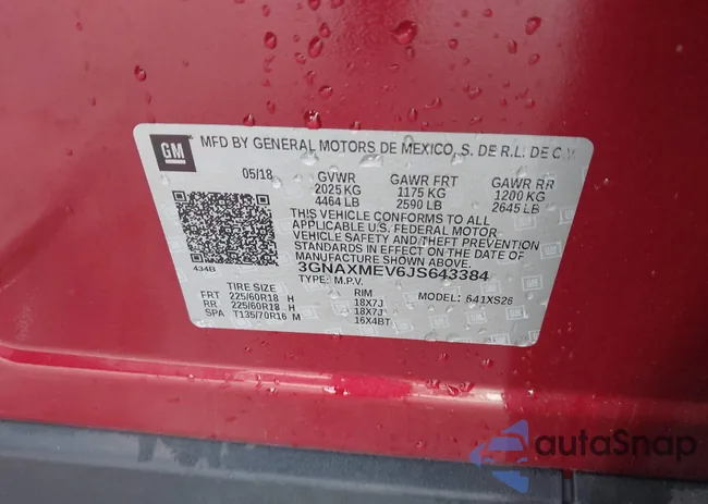 3GNAXMEV6JS643384: 43698671