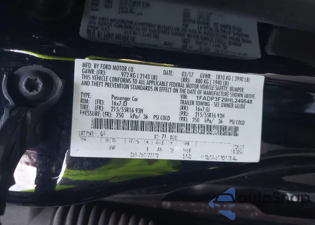 1FADP3F29HL249548: 43697844