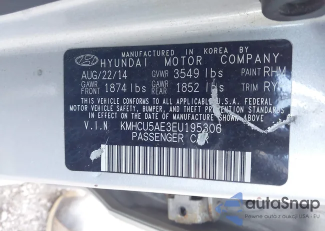 KMHCU5AE3EU195306: 43697851