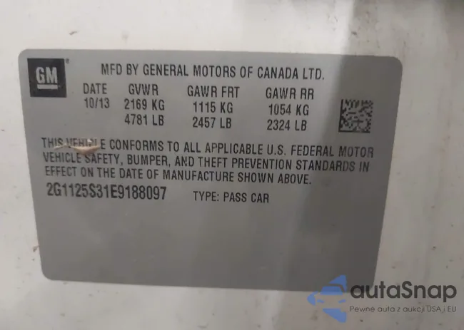 2G1125S31E9188097: 43697906