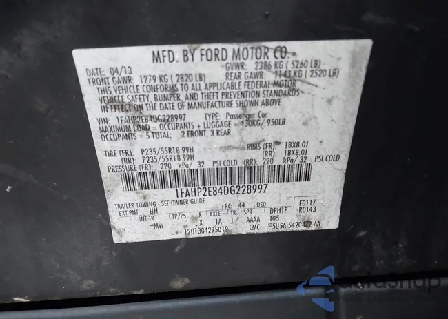 1FAHP2E84DG228997: 43698003