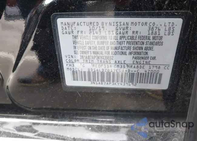 3N1AB7AP3KY439692: 43699181