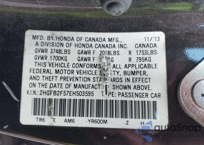 2HGFB2F57EH503595: 43699212