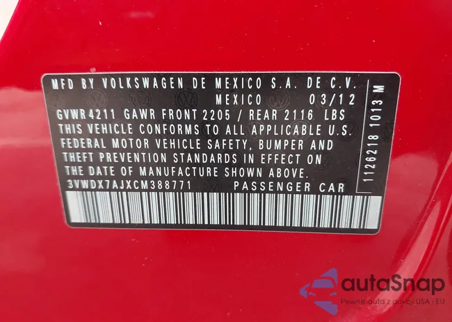 3VWDX7AJXCM388771: 43699344