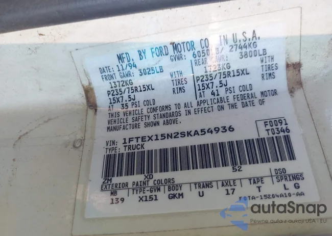 1FTEX15N2SKA54936: 43699422