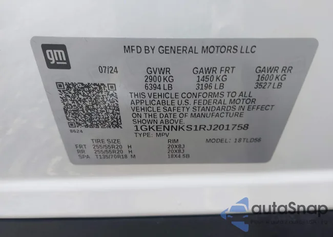 1GKENNKS1RJ201758: 43699430