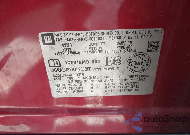 3GKALVEX6JL237308: 43700186