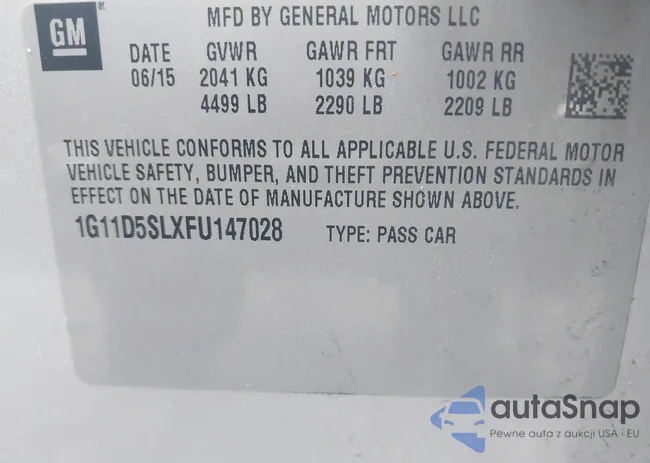 1G11D5SLXFU147028: 43700280