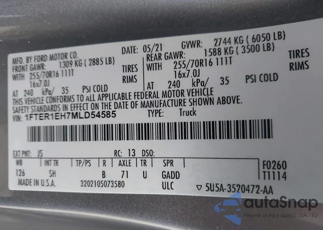 1FTER1EH7MLD54585: 43700299