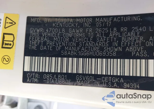 58ABK1GG6HU069358: 43700497