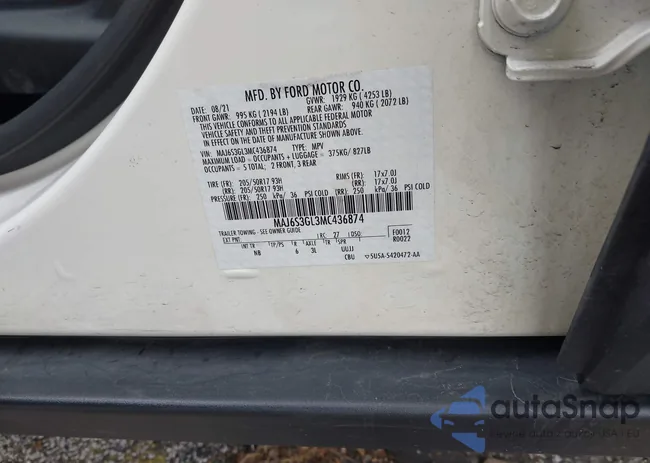 MAJ6S3GL3MC436874: 43700512