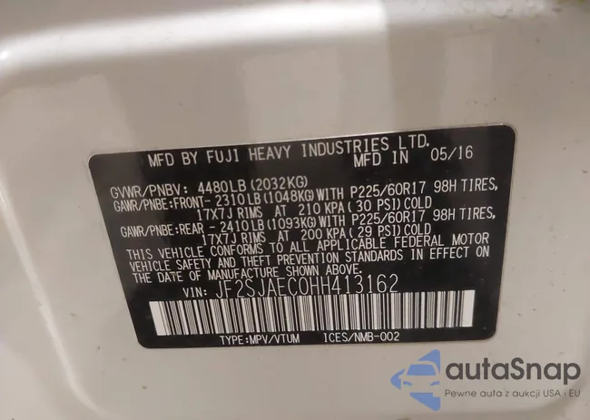 JF2SJAEC0HH413162: 43700539