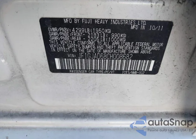 JF1GJAD68CH008682: 43700567