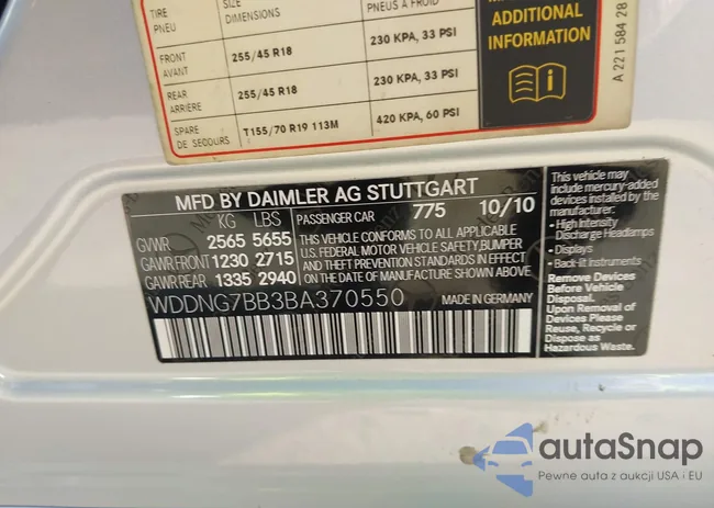 WDDNG7BB3BA370550: 43701293