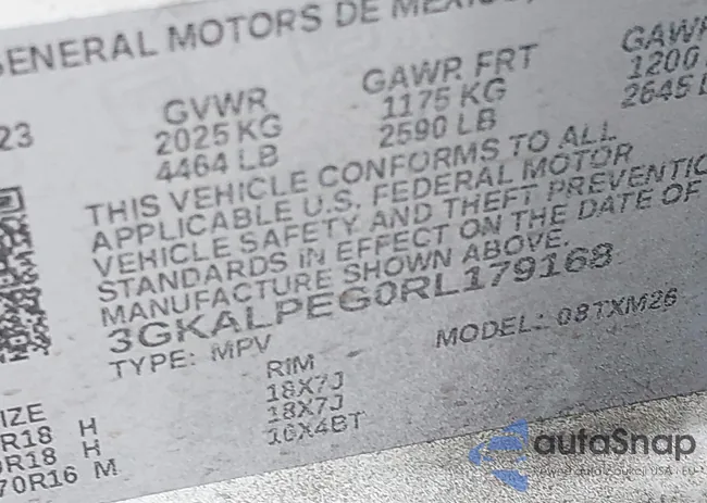 3GKALPEG0RL179168: 43700727