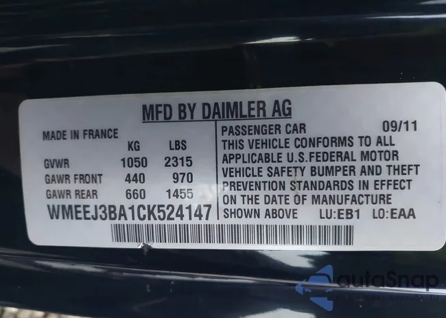 WMEEJ3BA1CK524147: 43700762