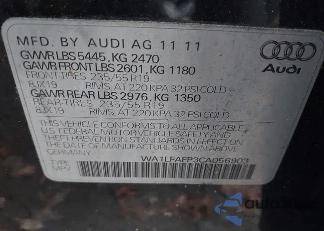 WA1LFAFP3CA056903: 43700994