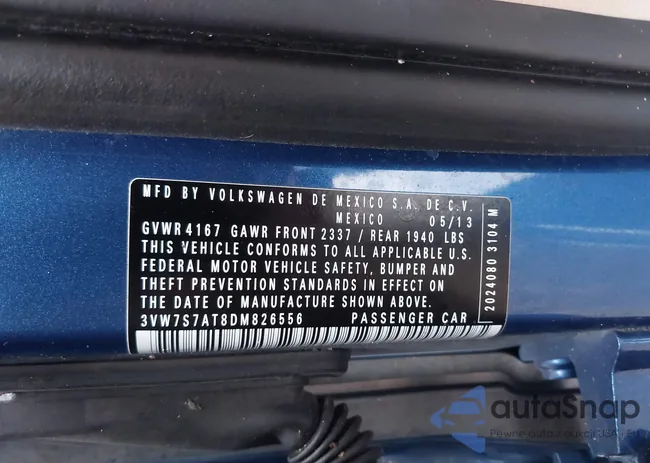 3VW7S7AT8DM826556: 43701026