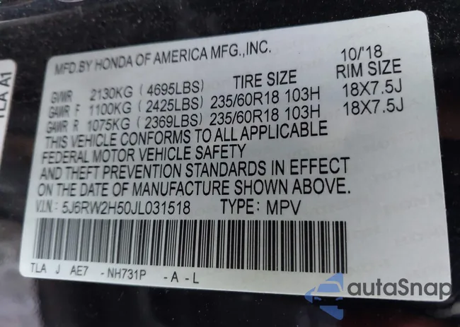 5J6RW2H50JL031518: 43702179