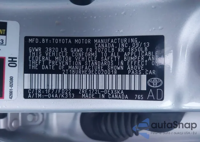 2T1BURHE9EC020018: 43702310
