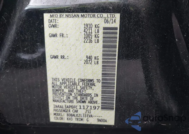 1N4AL3AP6FC117197: 43702326