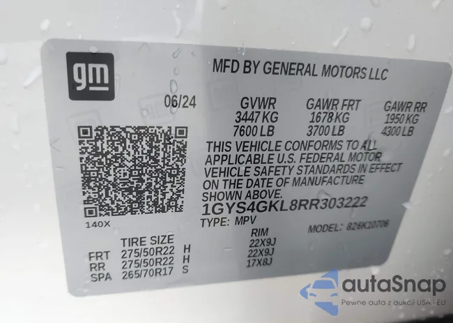 1GYS4GKL8RR303222: 43702350