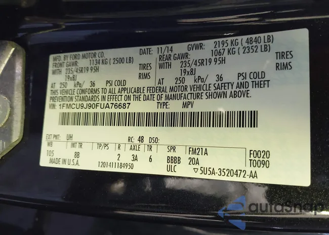 1FMCU9J90FUA76687: 43702482