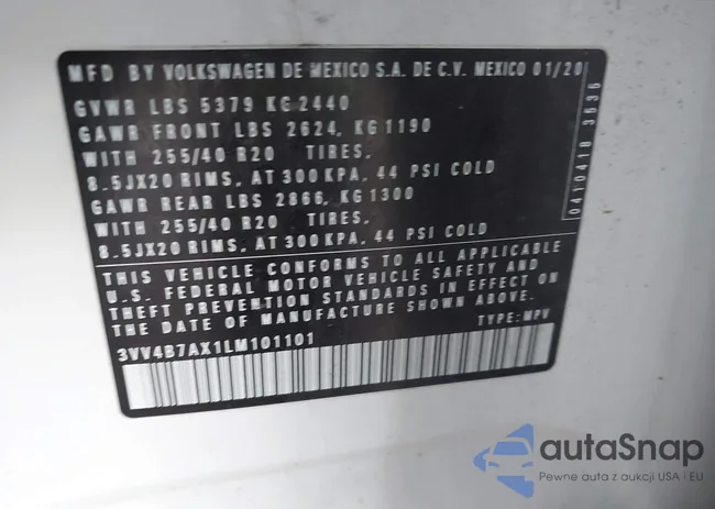 3VV4B7AX1LM101101: 43702541