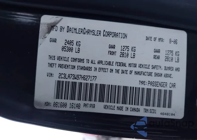 2C3LA73W97H627177: 43702663