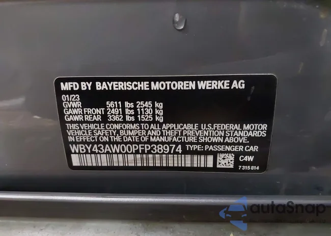 WBY43AW00PFP38974: 43702669