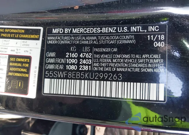 55SWF8EB5KU299263: 43701800