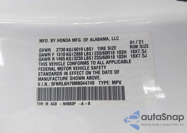 5FNRL6H79MB044749: 43701811