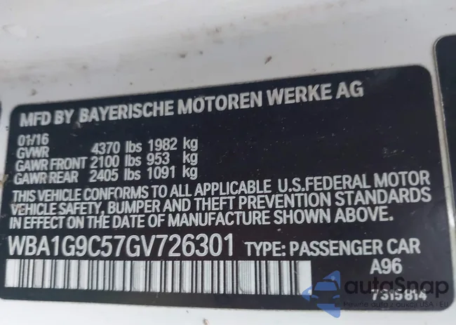WBA1G9C57GV726301: 43701824