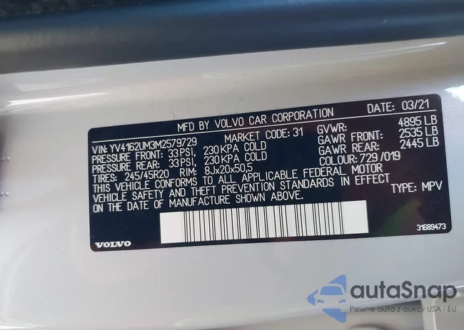 YV4162UM3M3579729: 43701828