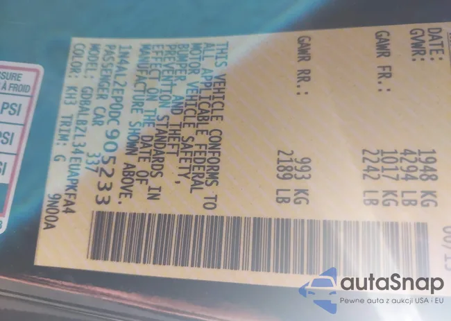 1N4AL2EP0DC905233: 43701841