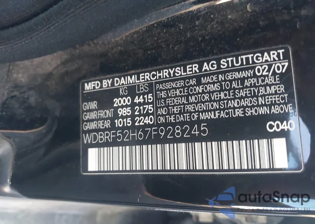 WDBRF52H67F928245: 43701902