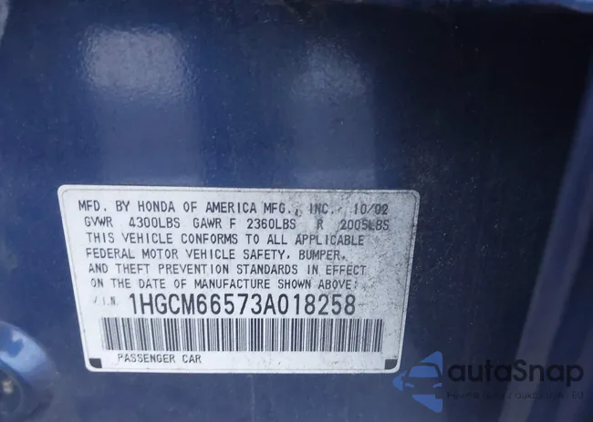 1HGCM66573A018258: 43702076