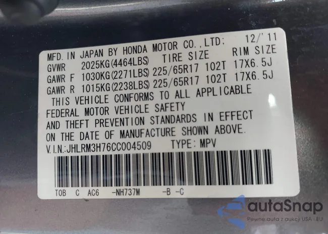 JHLRM3H76CC004509: 43703096