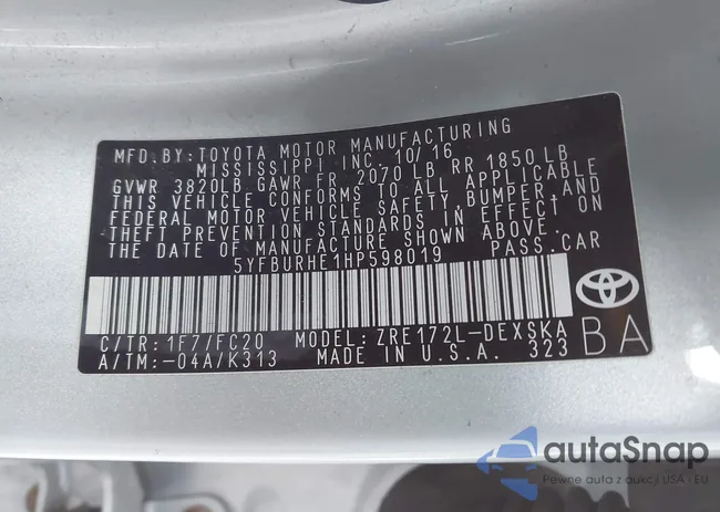 5YFBURHE1HP598019: 43703191