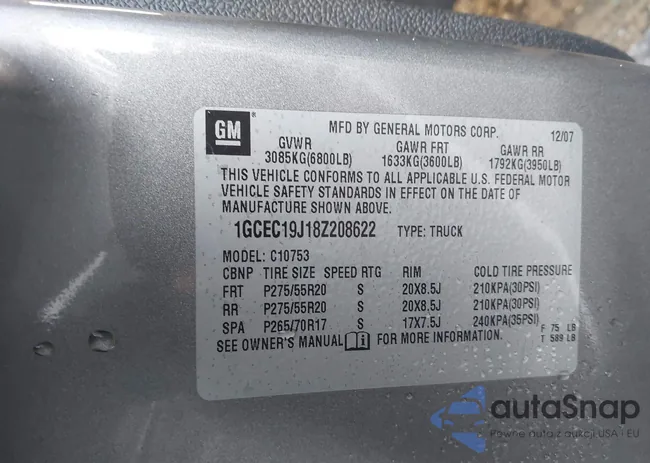 1GCEC19J18Z208622: 43703299