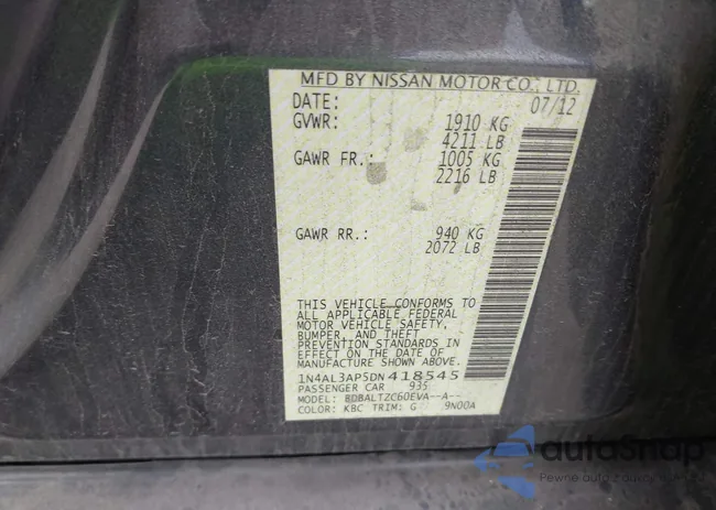 1N4AL3AP5DN418545: 43703422