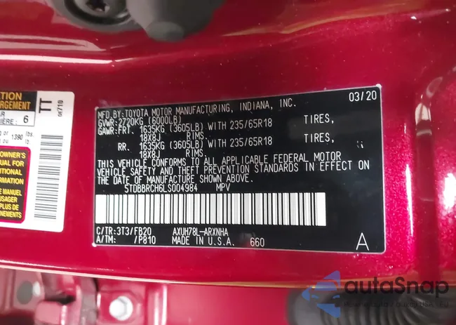 5TDBBRCH6LS004984: 43703572