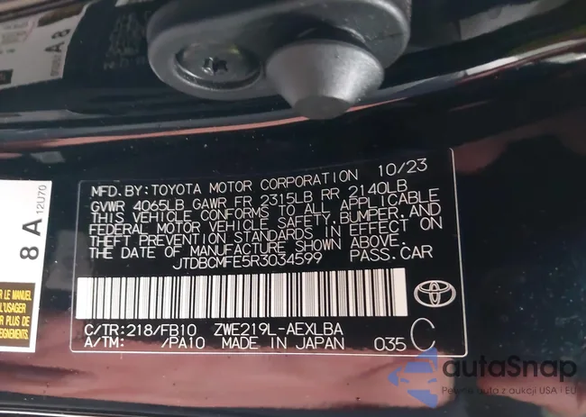 JTDBCMFE5R3034599: 43703586