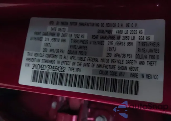 3MVDMBDY3PM564362: 43703597