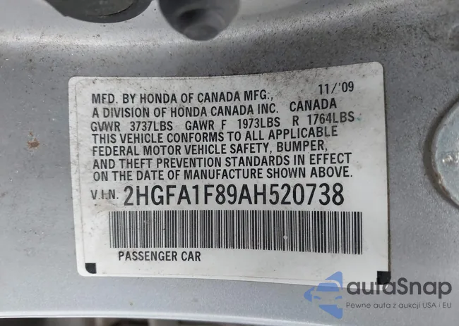 2HGFA1F89AH520738: 43703628